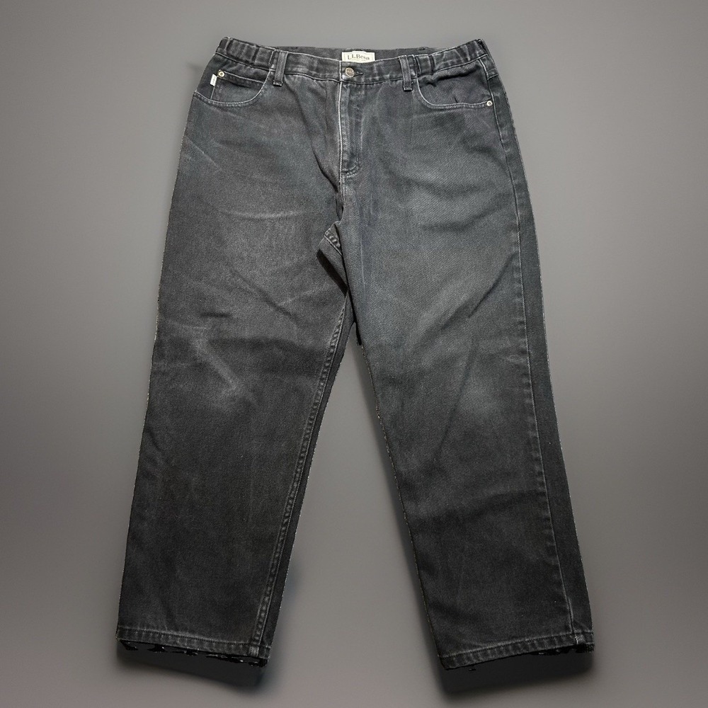 Vintage L.L. Bean Double L Relaxed Fit Jeans Mens 42x29 Black Denim 134770